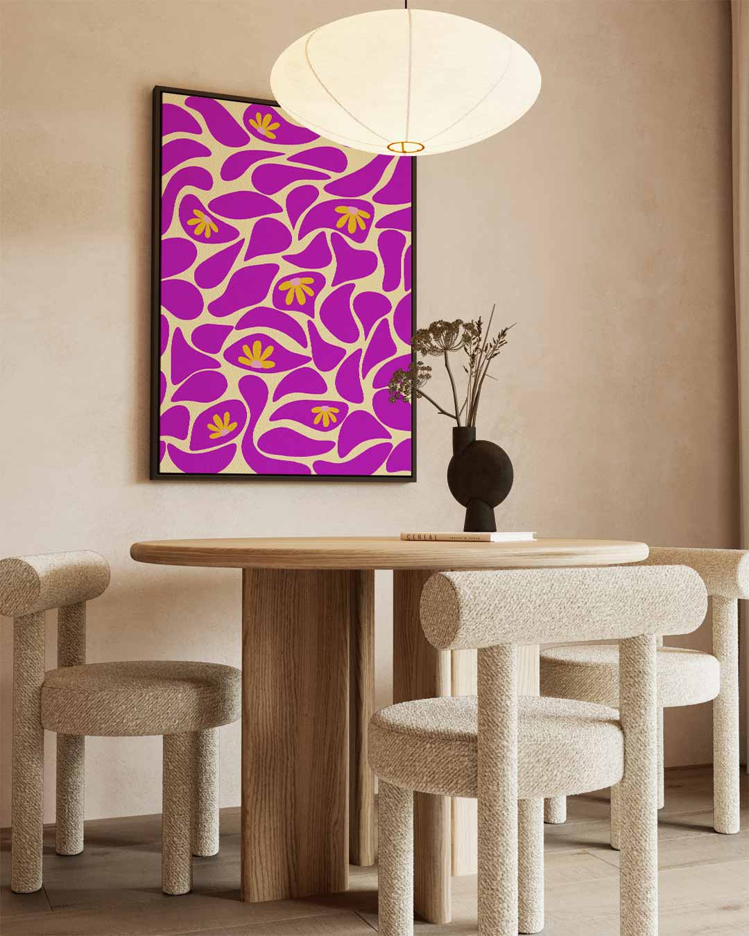 Vrolijke Bloemen Abstract – staande wandkunst voor woonkamer of interieur