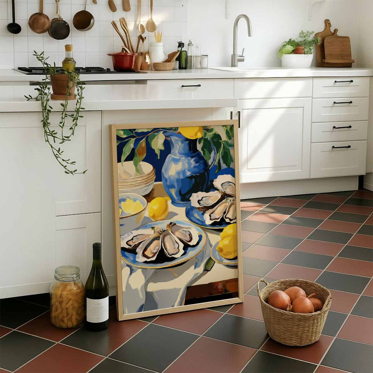Mediterrane Tafelsfeer – staande muurposter voor keuken of eethoek