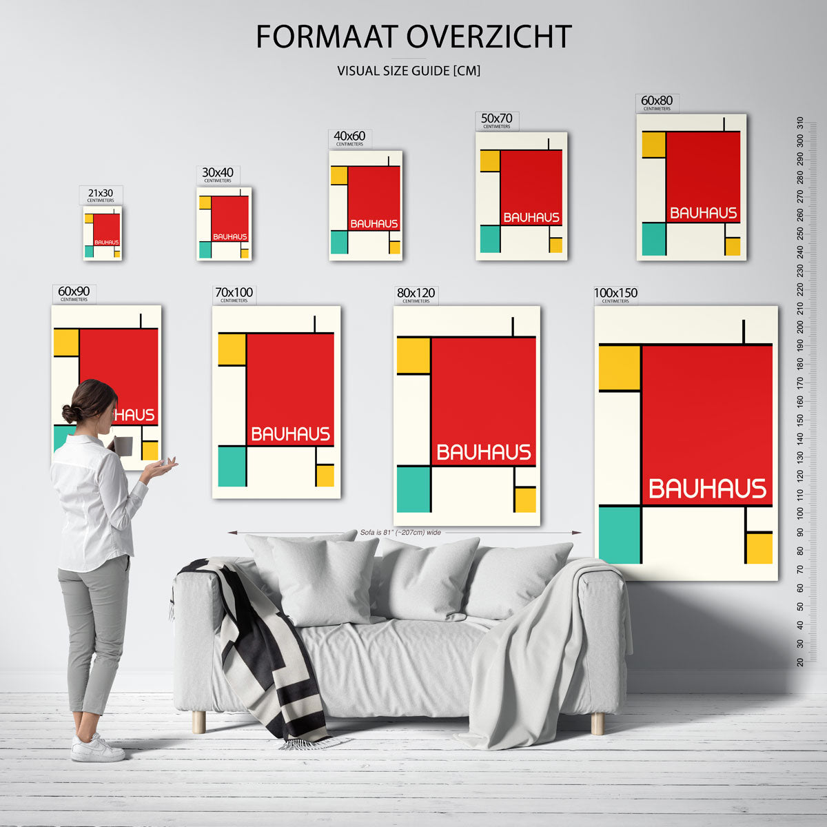 Vorm en kleur – geometrische poster in Bauhaus-stijl van WallArtistic