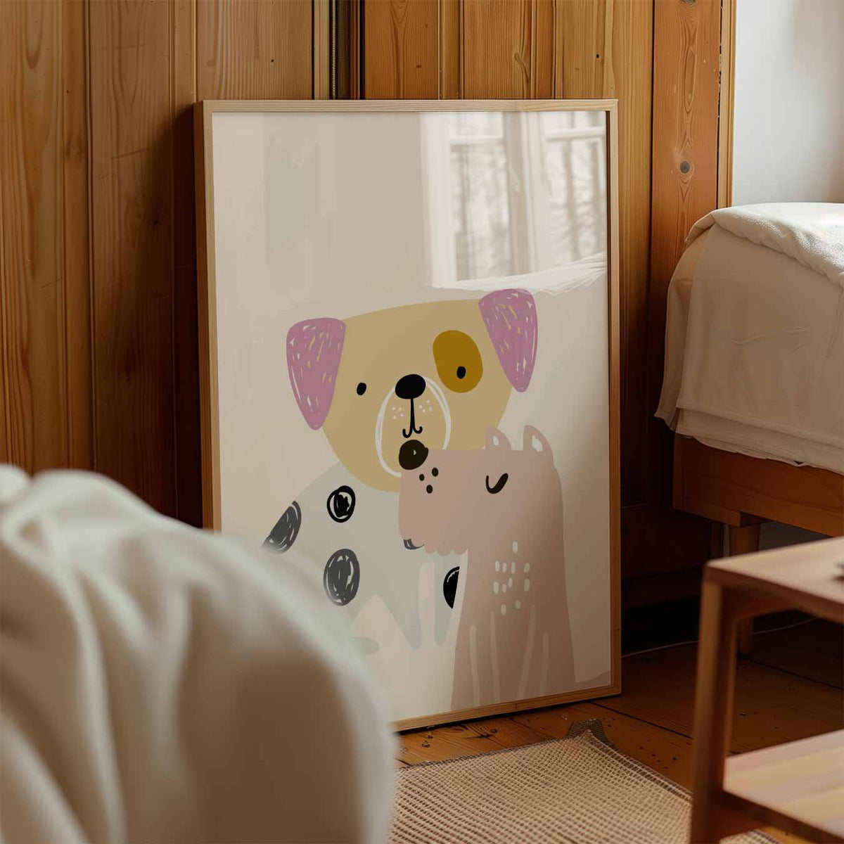 Schattige Honden Vrienden – kinderposter in staand formaat