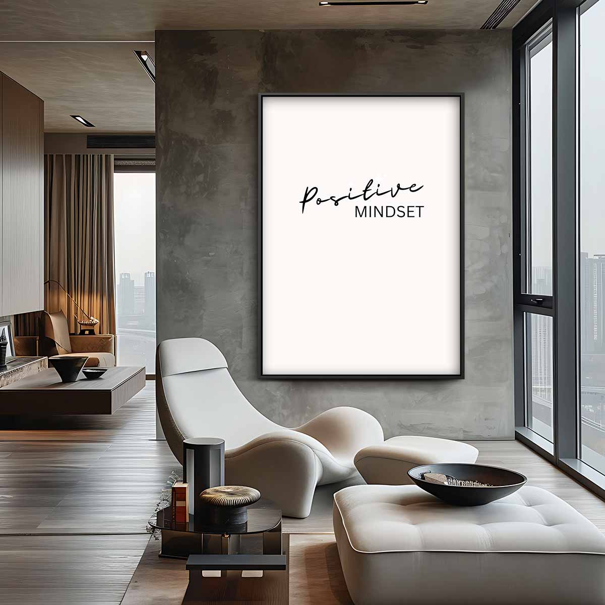 Positieve Mindset Poster – staande wandkunst voor woonkamer of interieur