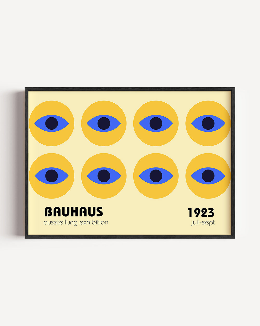 Oogvormen herhaling – liggende Bauhaus poster als wanddecoratie