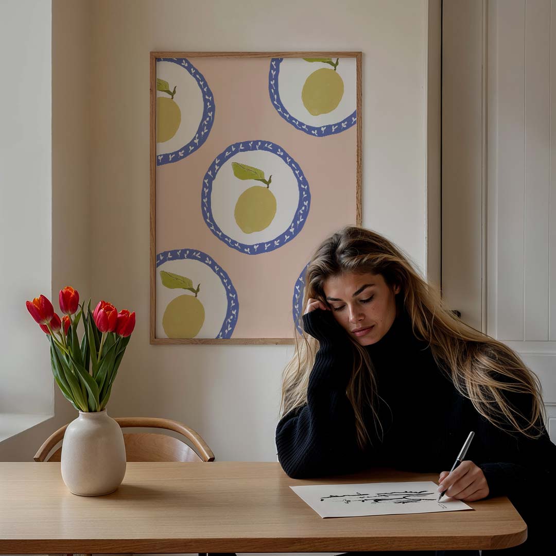 Stijlvolle Citroenprint – culinaire wandkunst als portret poster