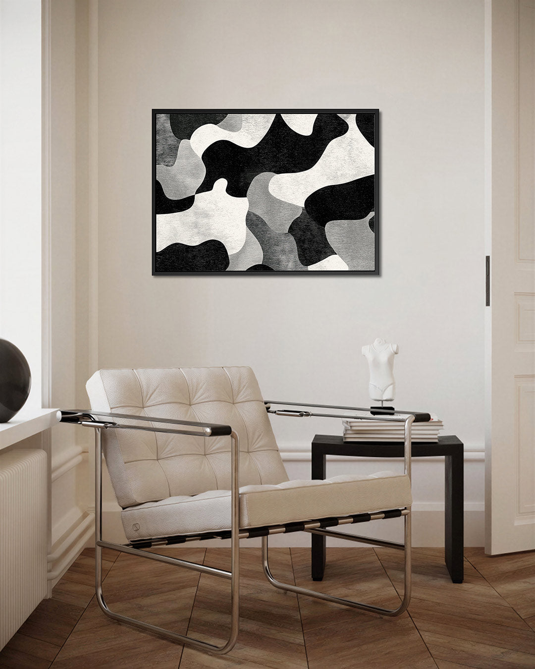 Organische vormen – Zwart – kunstwerk op canvas, dibond of plexiglas