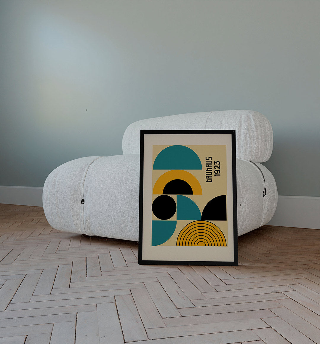 Vormen en vlakken – staande Bauhaus poster voor aan de muur