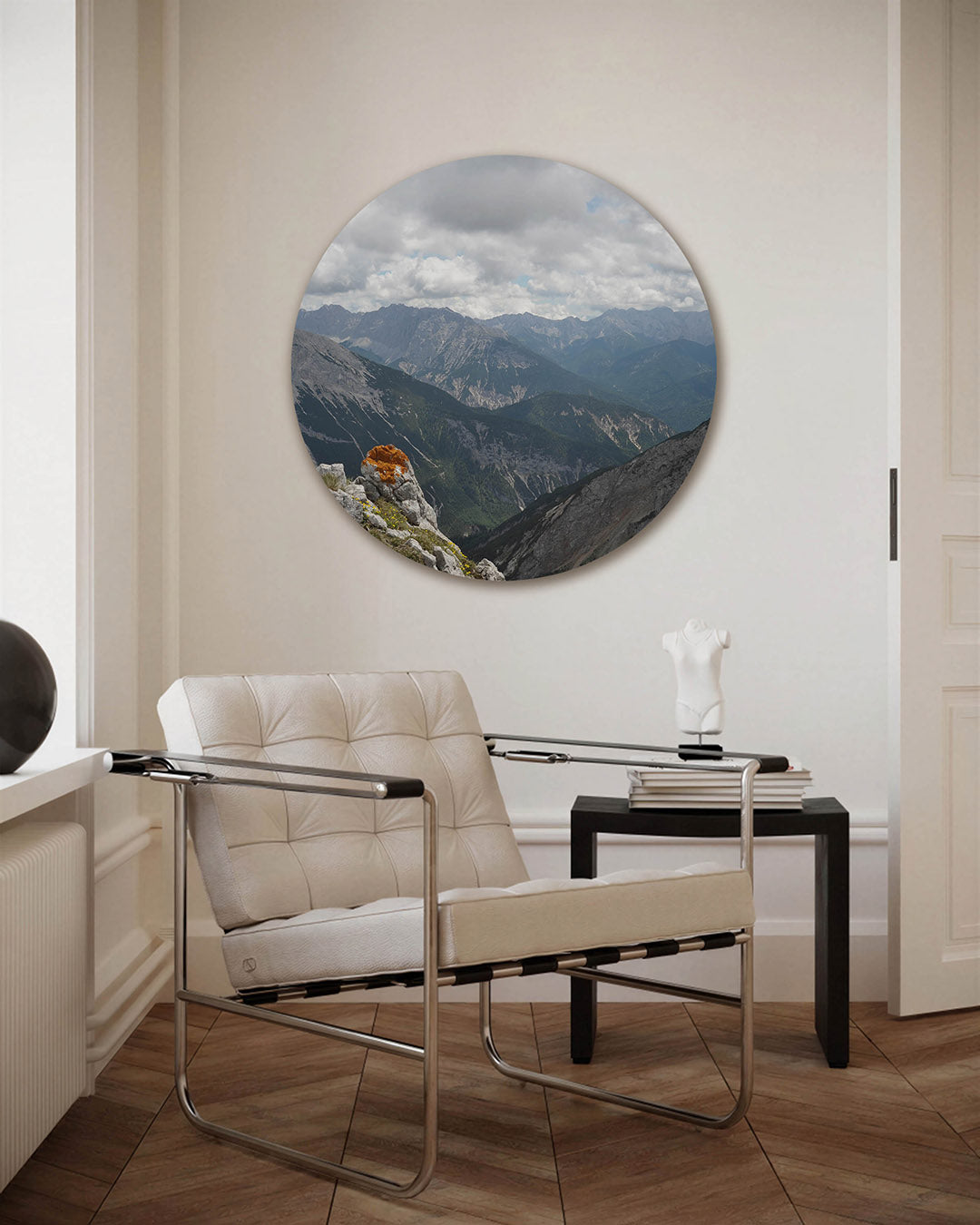 Berglandschap – fotografie muurcirkel als ronde wanddecoratie