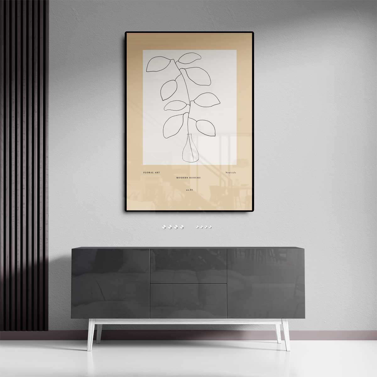 Moderne Boho Bloemen – dibond kunstwerk als wanddecoratie