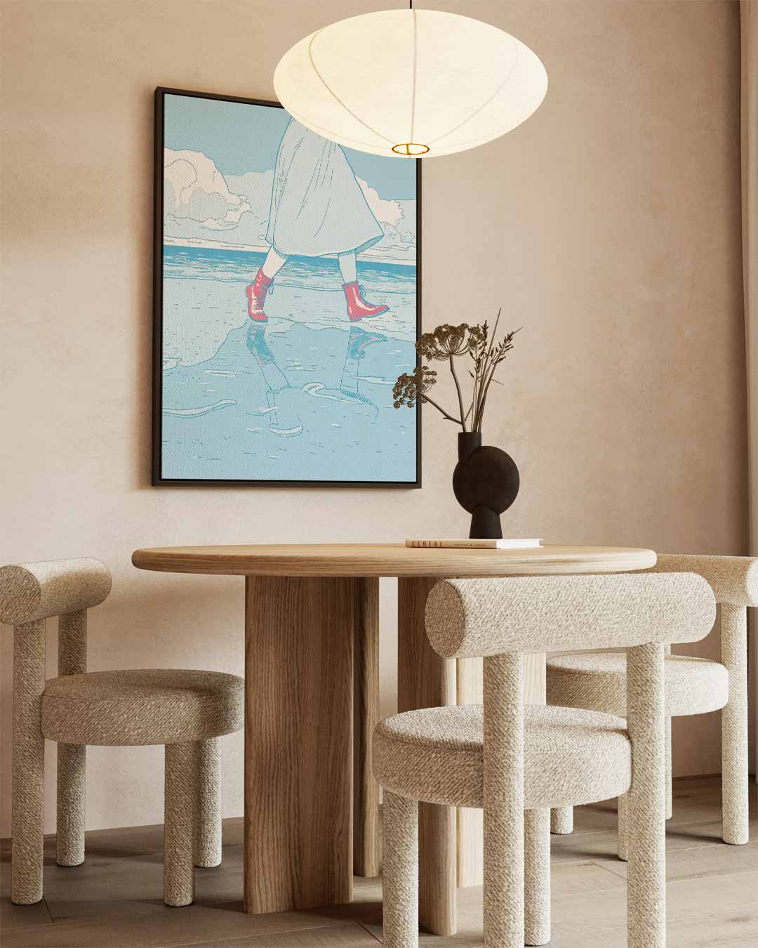 Roodlaarsjes aan Zee – staand kunstwerk voor modern interieur