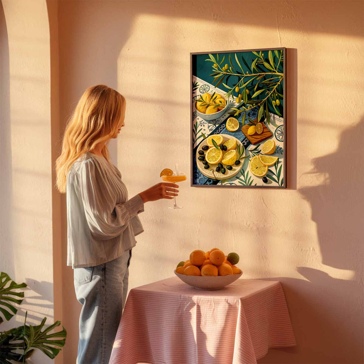 Mediterraans Tafereel Wanddecoratie – keuken poster als sfeervolle staande wanddecoratie