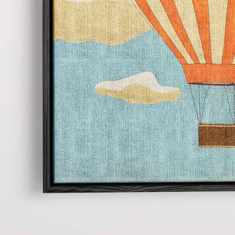 Vrolijke Luchtballon – canvas wanddecoratie in portret formaat