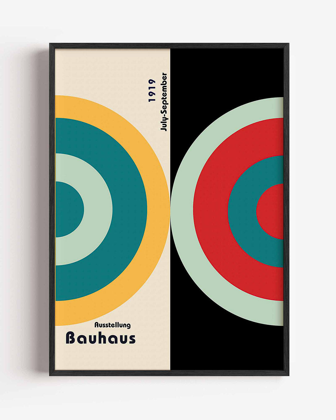 Cirkelvormen en kleur – staande Bauhaus poster als wanddecoratie