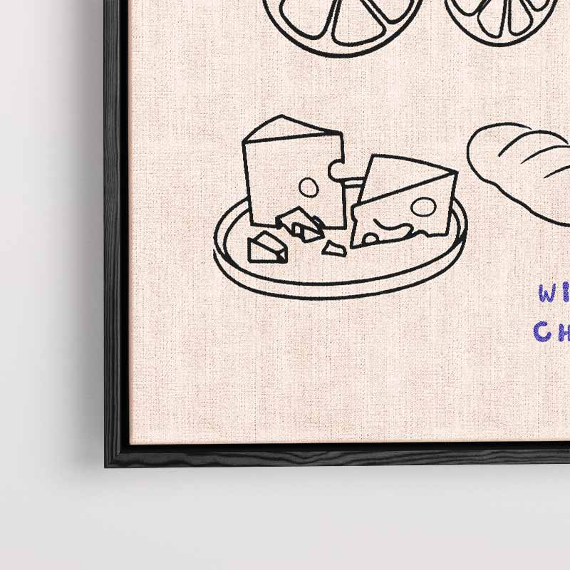 Wine & Cheese Avond – modern portret kunstwerk van WallArtistic