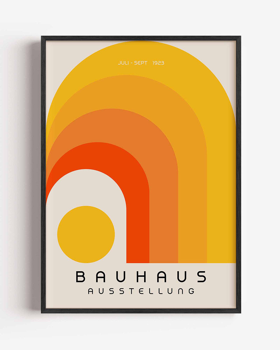 Kleurvlakken en bogen – staande Bauhaus poster als wanddecoratie