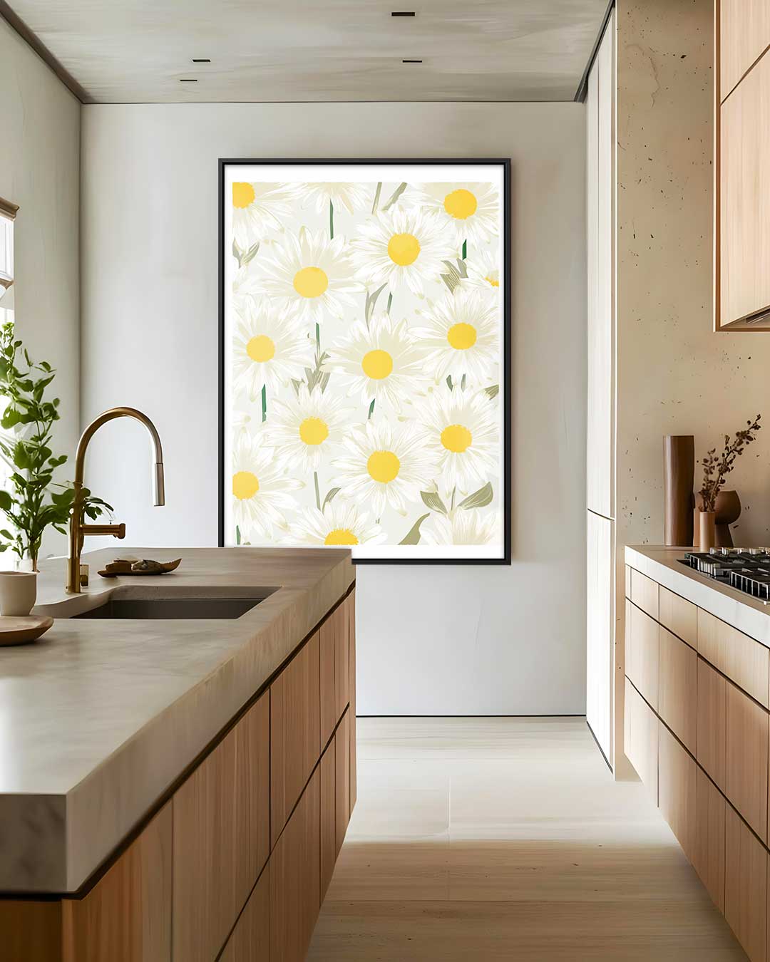 Frisse Madeliefjes Print – plexiglas wanddecoratie in portret formaat