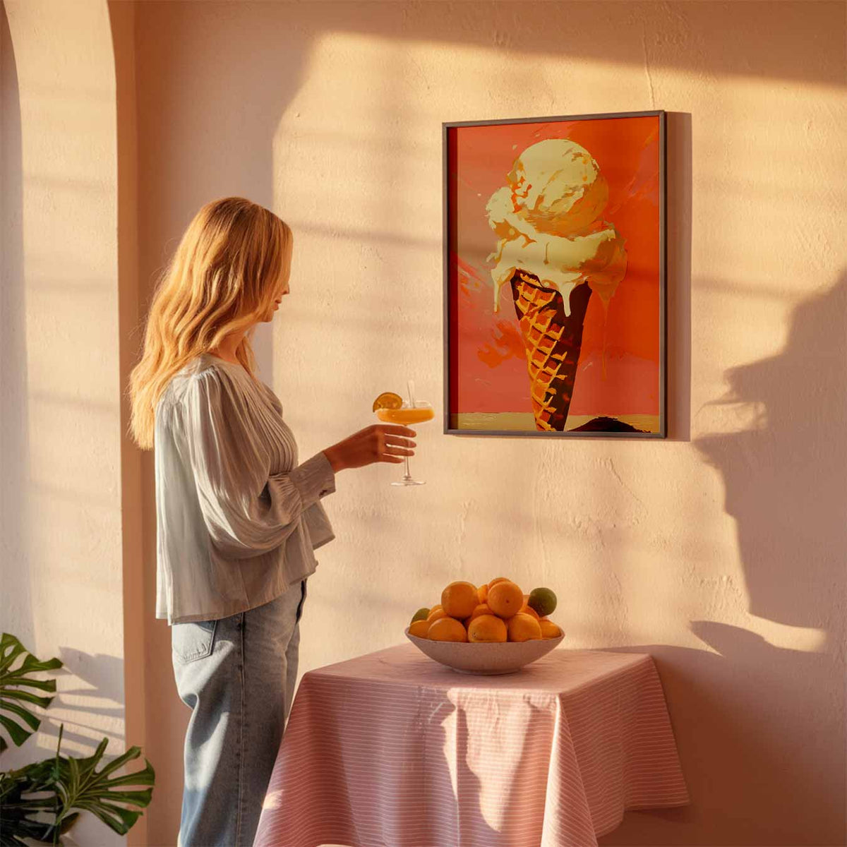 Zomers IJsje – keuken poster als sfeervolle staande wanddecoratie