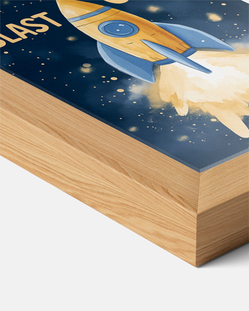 Ruimteavontuur Rakettenposter – kids poster als vrolijke staande wanddecoratie