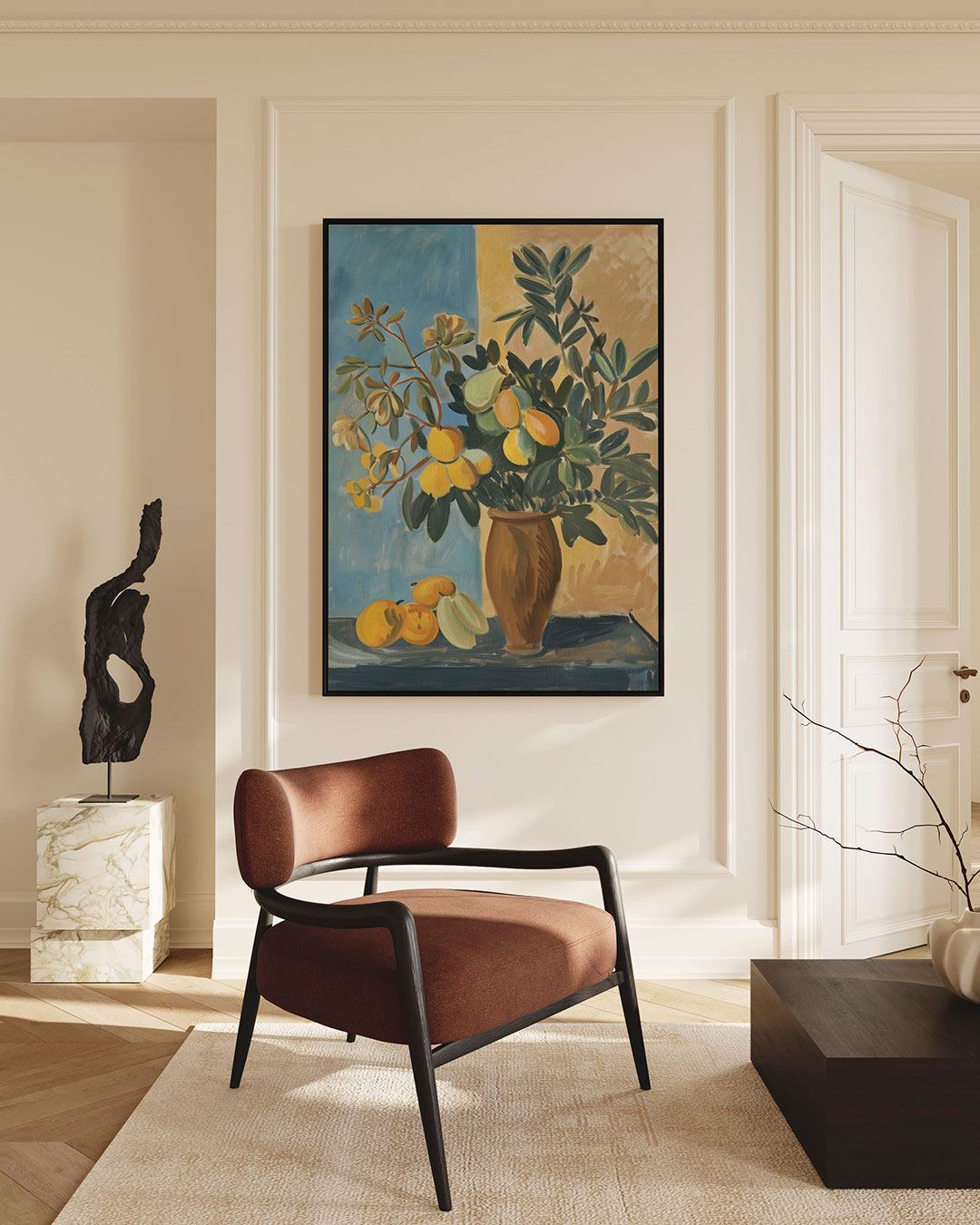 Kleurrijke bloemenvorm – Vaas – staande wanddecoratie