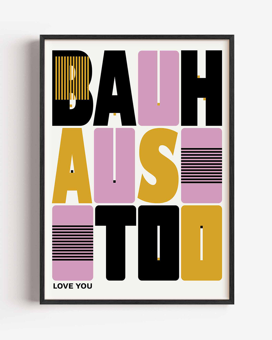 Typografisch lijnenspel – staande Bauhaus poster als wanddecoratie