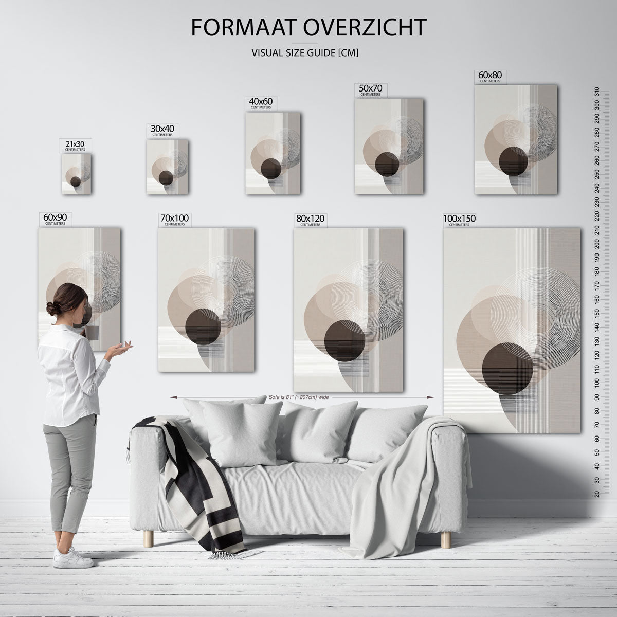 Abstracte cirkels – staande muurposter met abstracte vormen