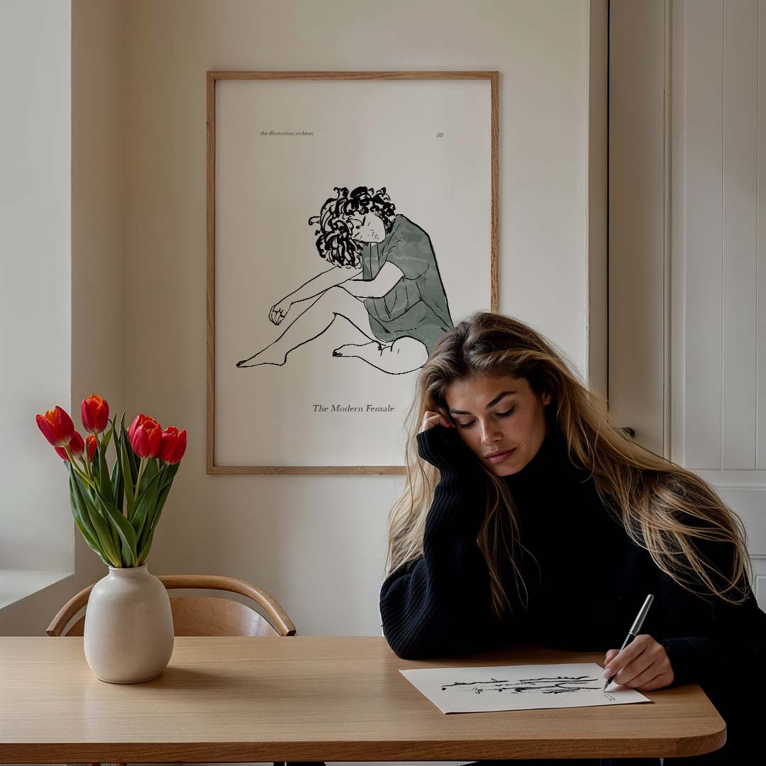 De Moderne Vrouw – staande vrouwelijke wanddecoratie van WallArtistic