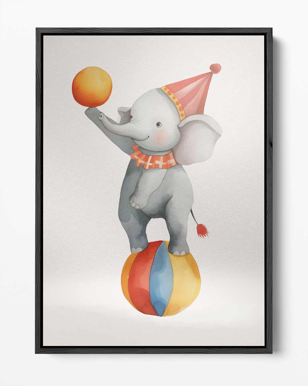 Circusolifant Balanceren – portret kunstwerk als wanddecoratie