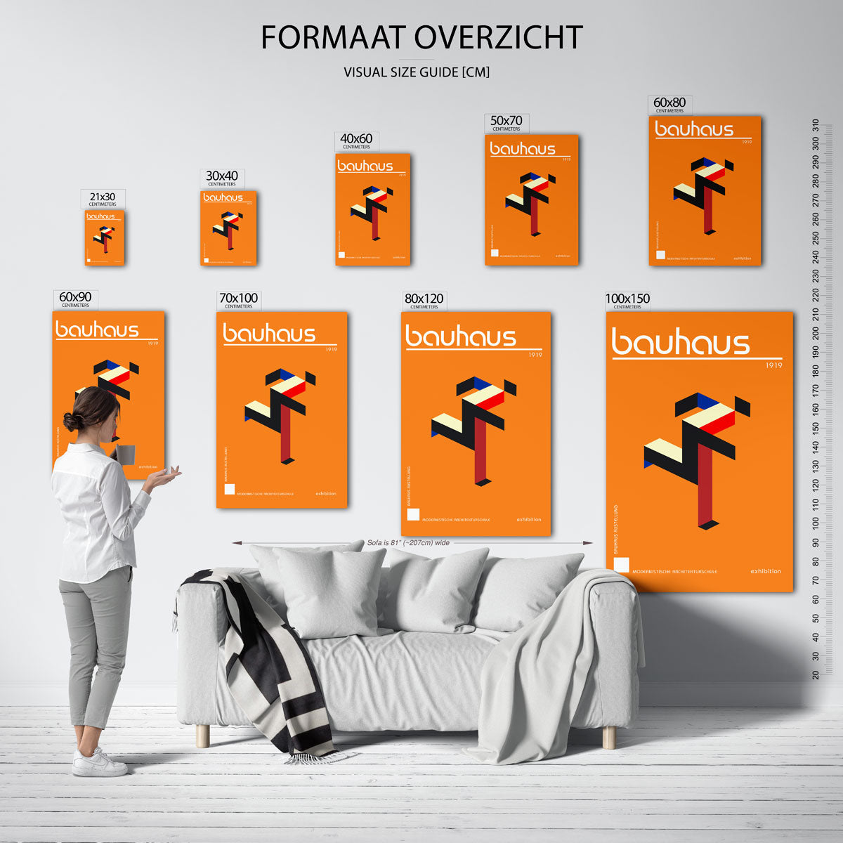 Vorm en kleur – geometrische poster in Bauhaus-stijl van WallArtistic