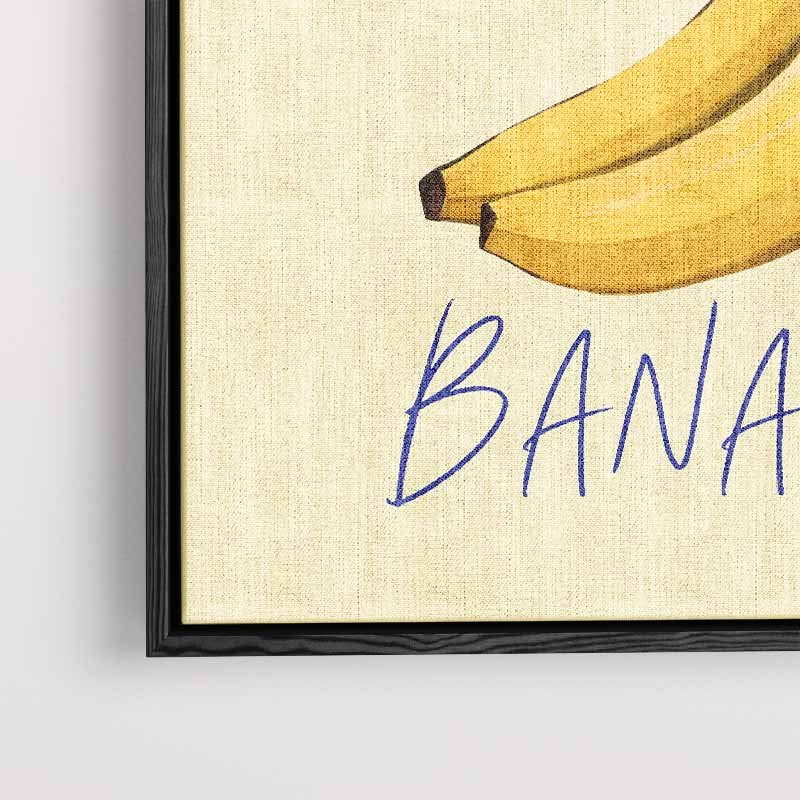 Kleurrijke Bananenillustratie – canvas wanddecoratie in portret formaat