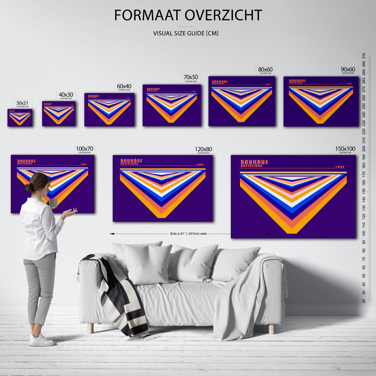 Kleurrijke vormen – Bauhaus poster als geometrische wanddecoratie