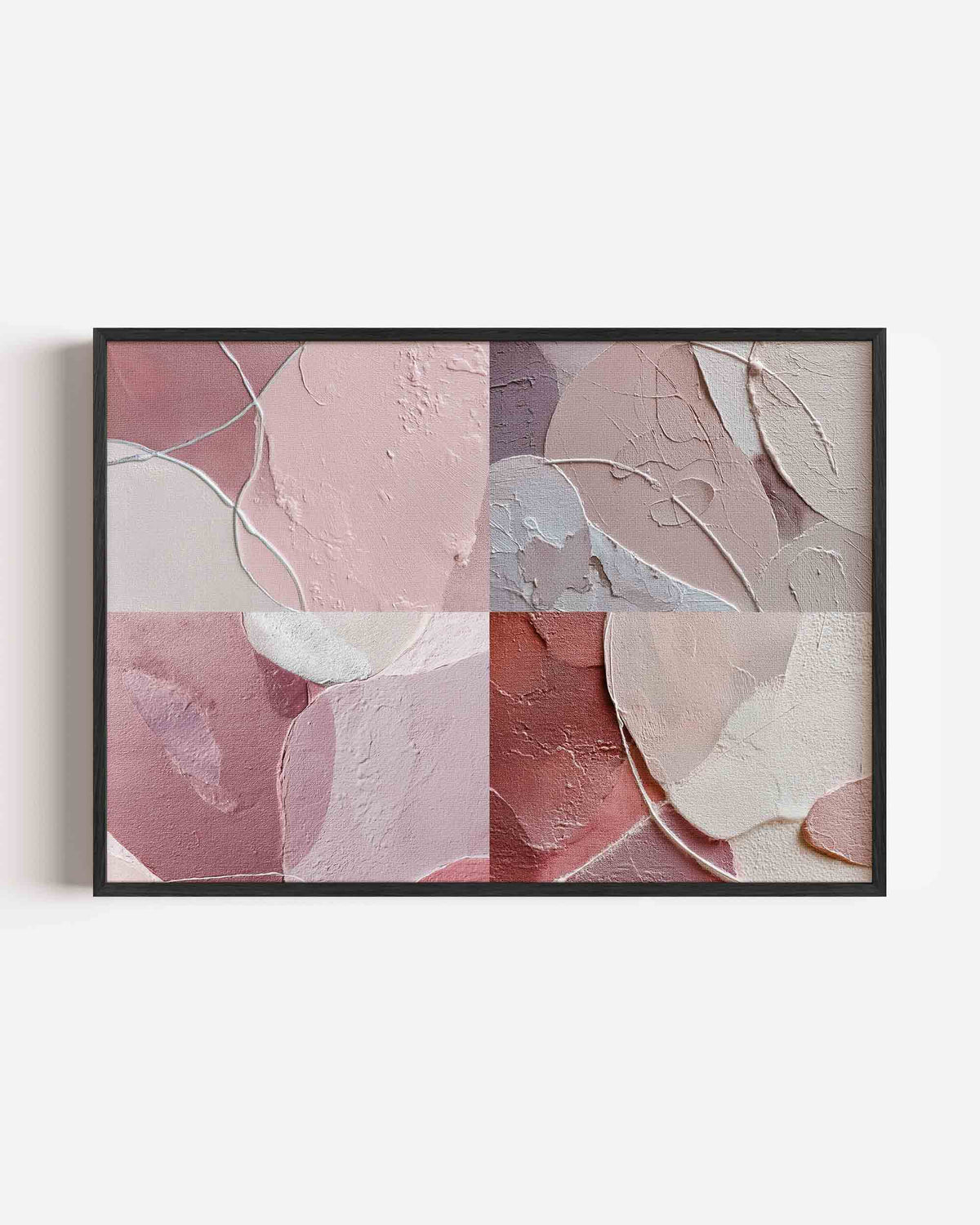 Abstracte roze vormen – abstracte landscape poster als wanddecoratie