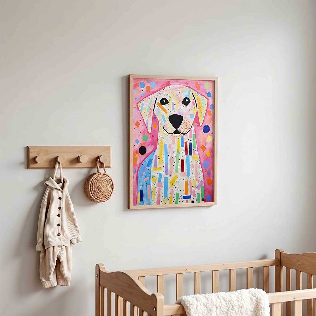 Vrolijke hond – kinderposter in staand formaat