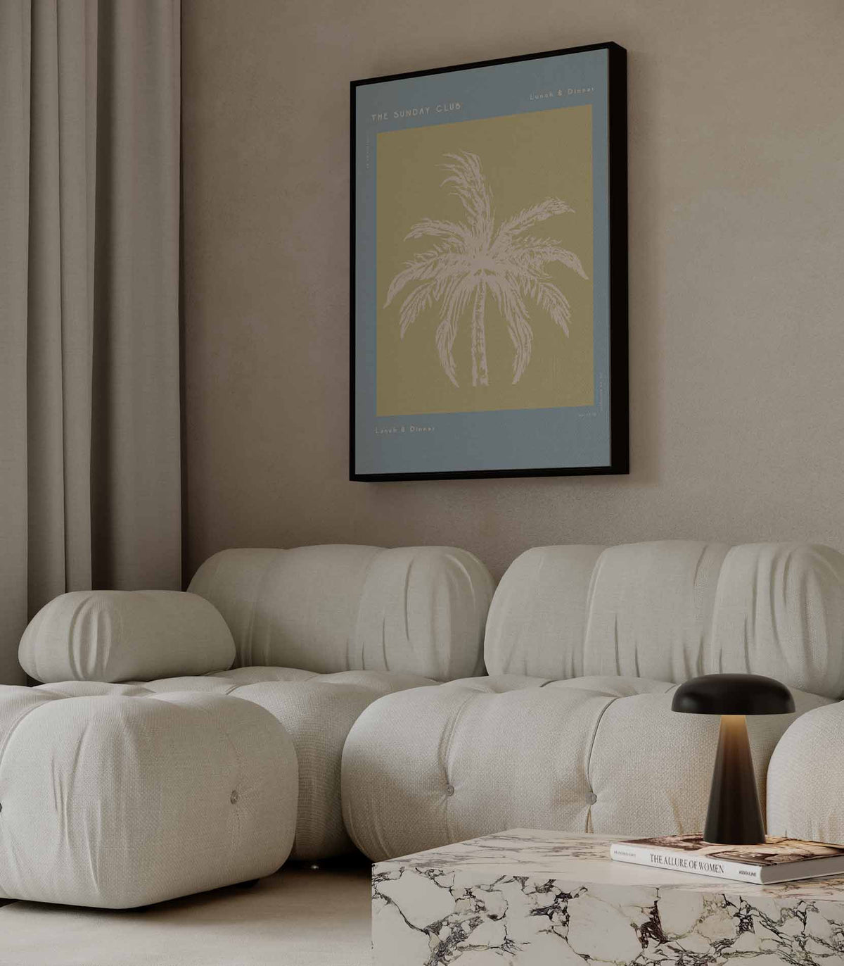 Tropische Palmboom Kunstprint – plexiglas wanddecoratie in portret formaat