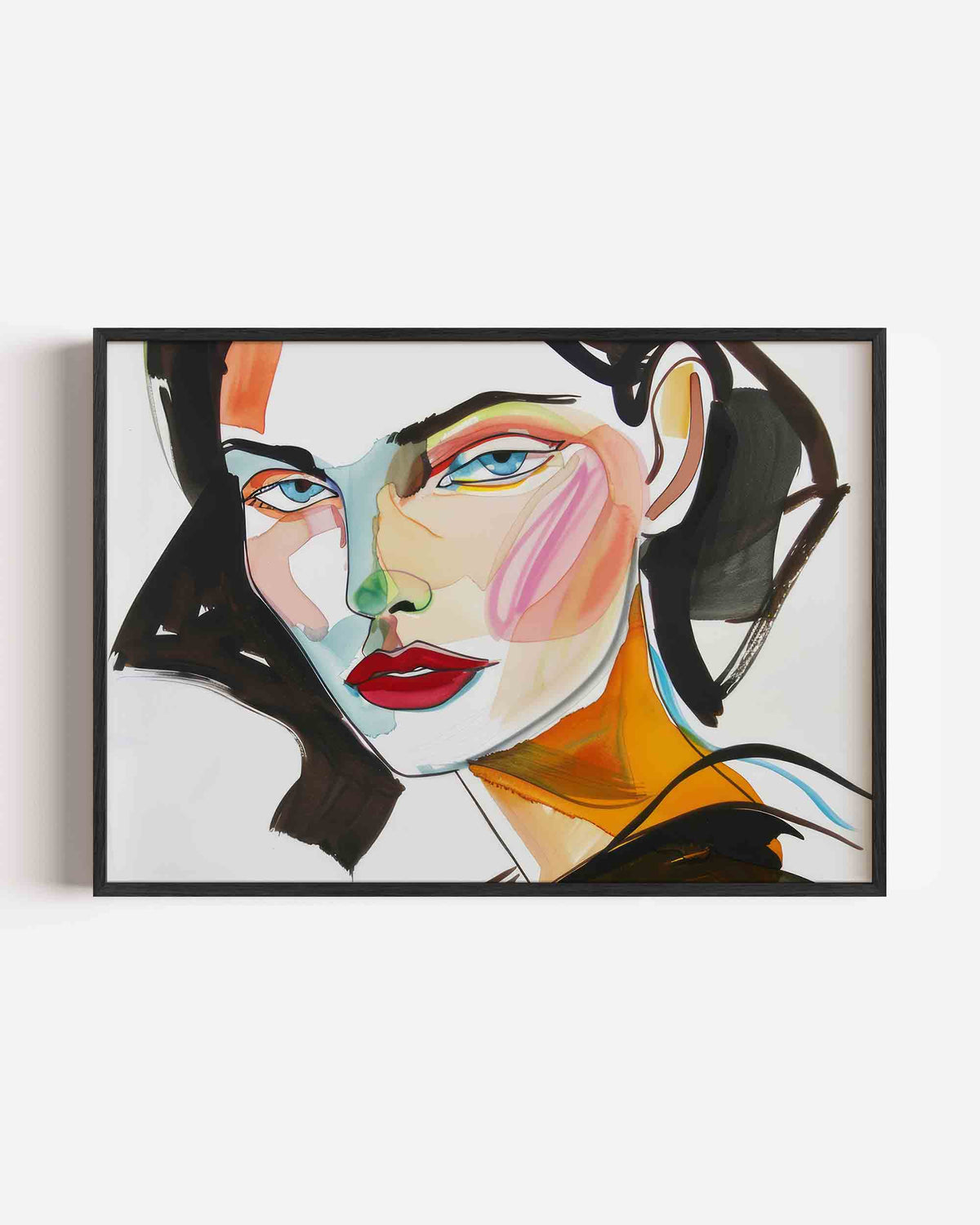 Abstracte gezichtsuitdrukking – vrouwelijk portret als landscape poster