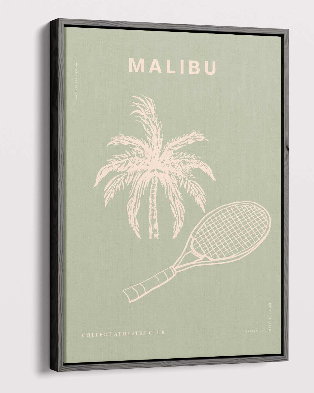 Malibu Tennis Avontuur – canvas wanddecoratie in portret formaat