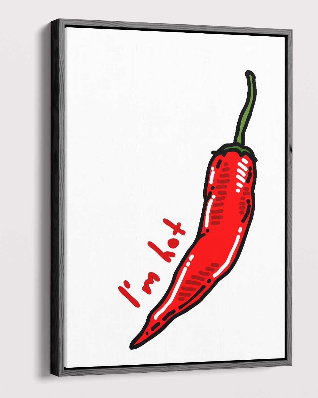 Prachtige Rode Chili Illustratie – modern portret kunstwerk van WallArtistic