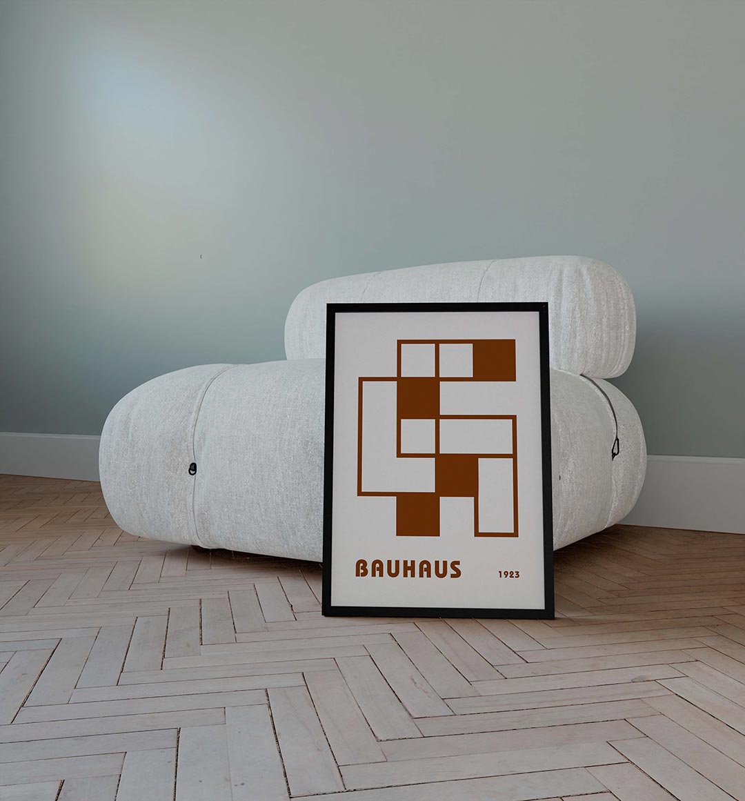Vorm en balans – geometrische poster in Bauhaus-stijl van WallArtistic