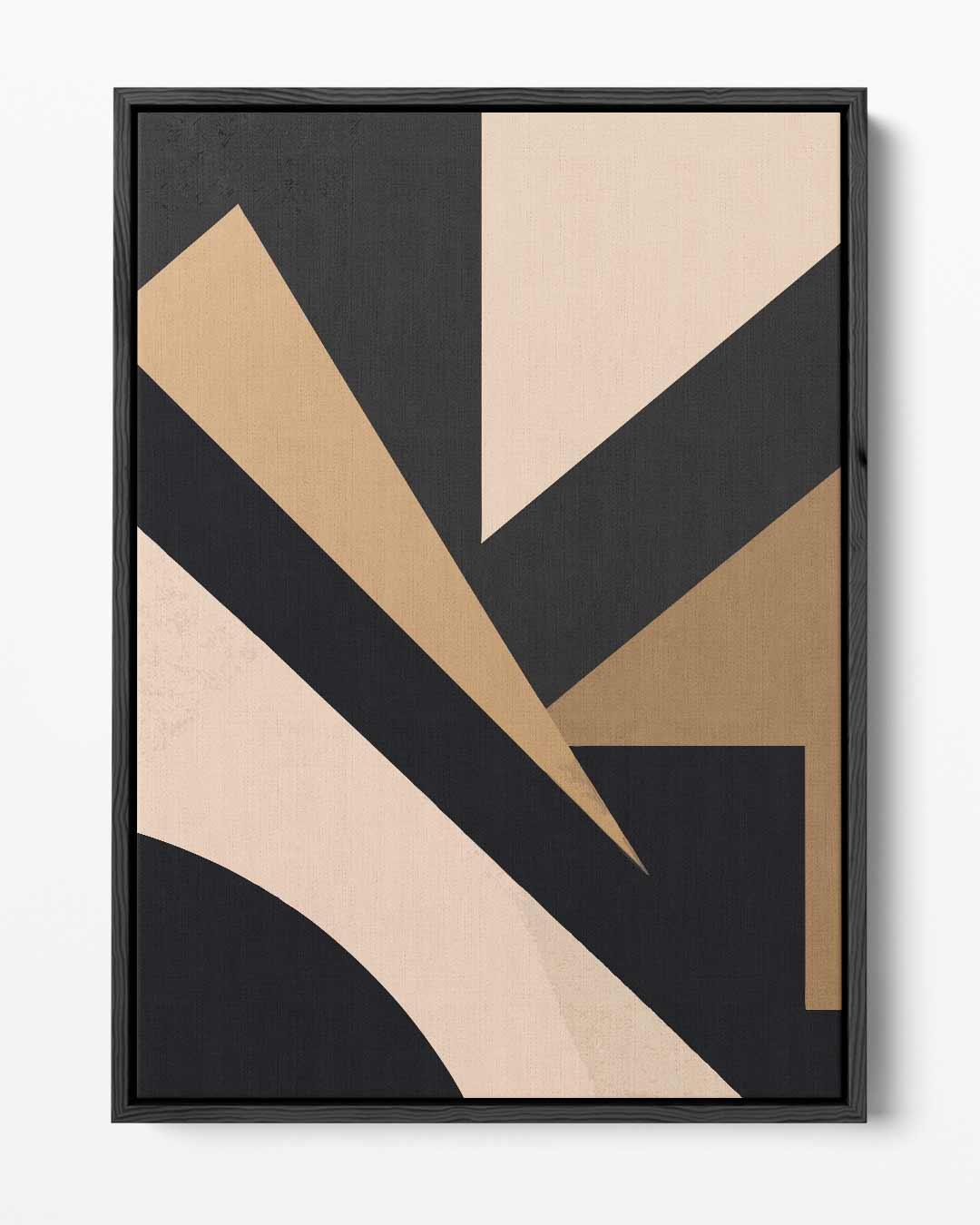Strakke Geometrie in Aardetinten – portret kunstwerk als wanddecoratie