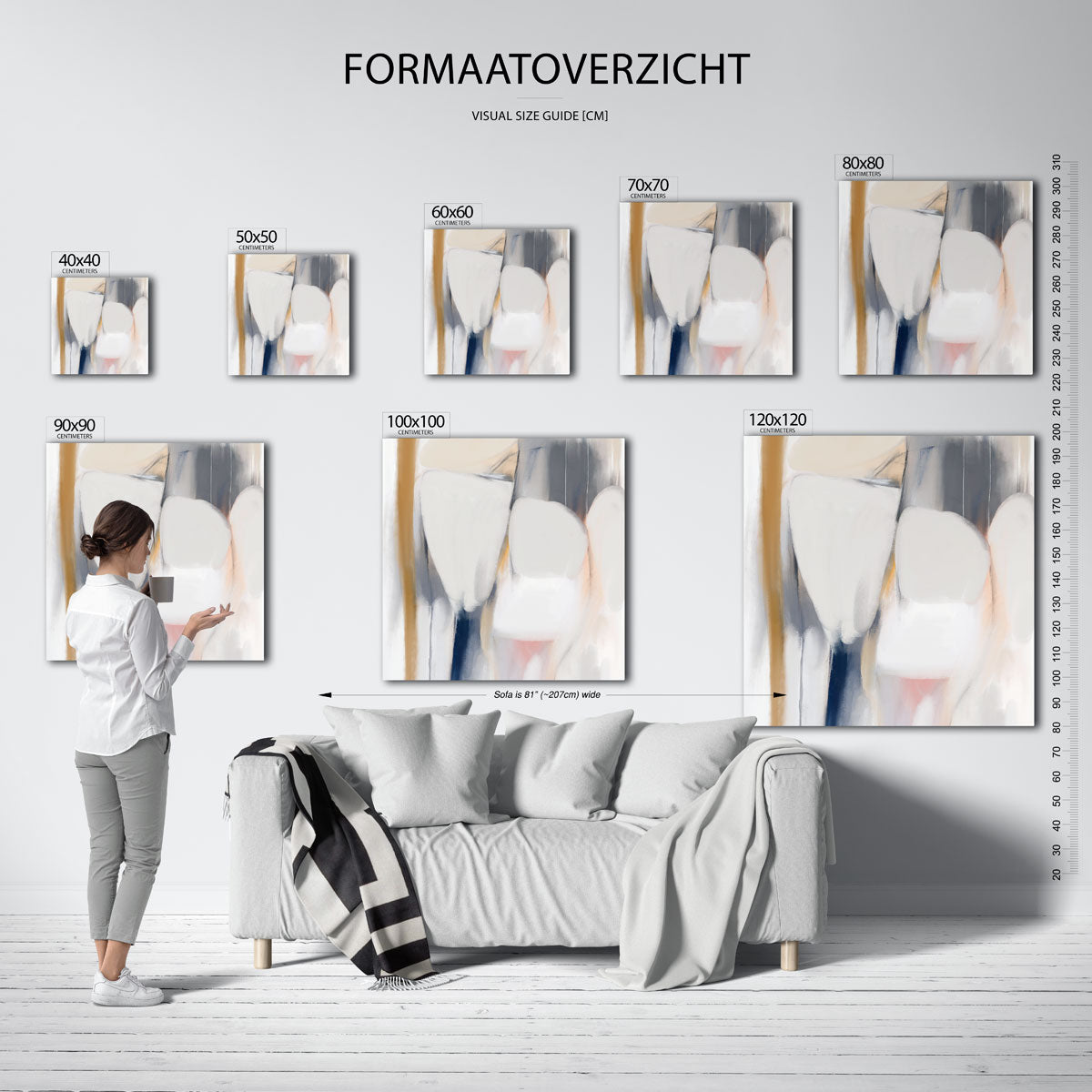 Abstracte vormen – vierkante muurposter met kleurrijke vormen