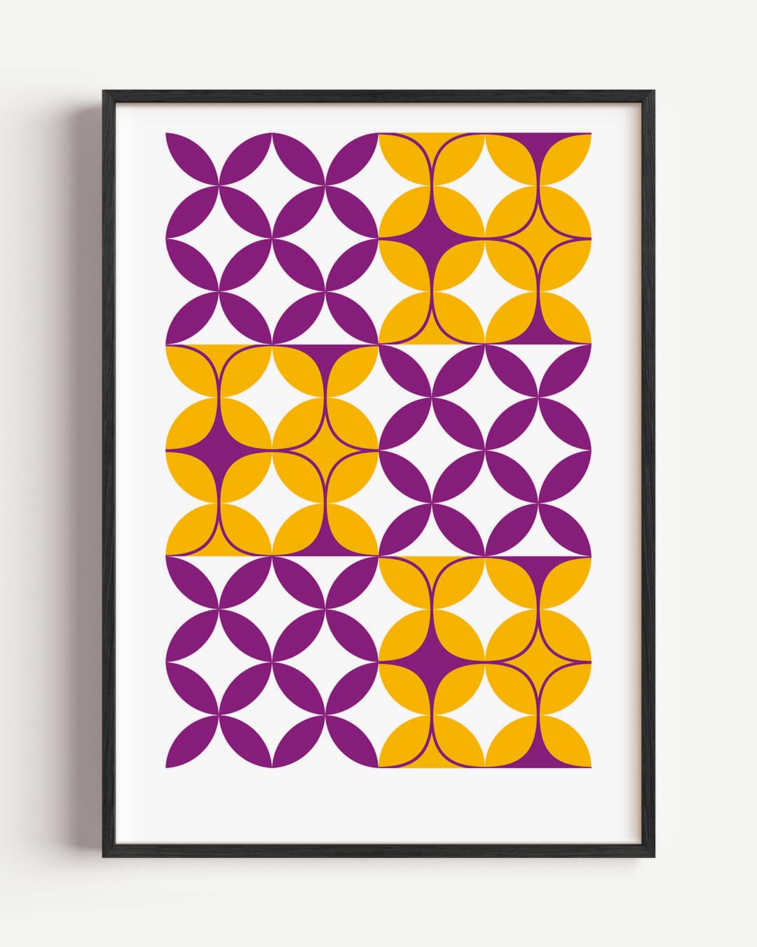 Retro Bloemen Patroon – kleurrijke abstracte portret poster als wanddecoratie