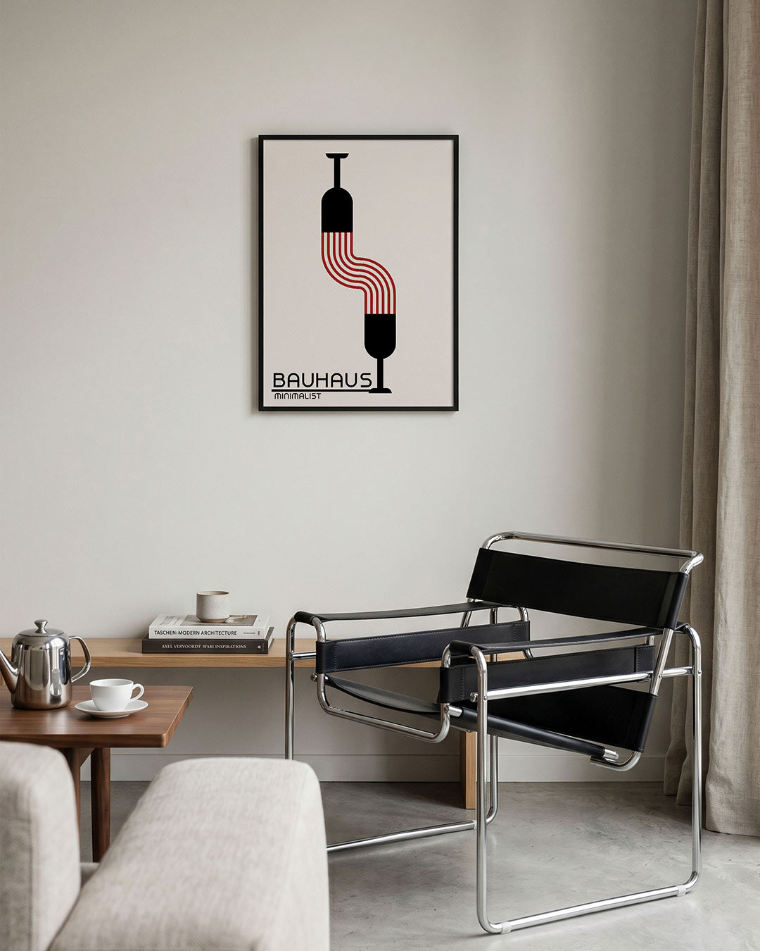 Lijnen en vormen – geometrische Bauhaus poster in staand formaat