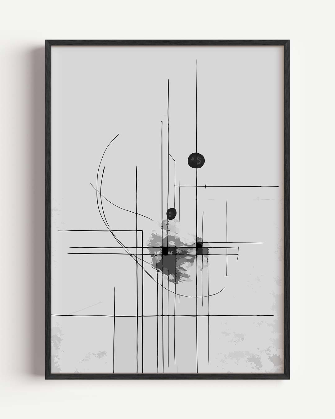 Abstracte Zwart-Wit Kunstposter – kleurrijke abstracte portret poster als wanddecoratie