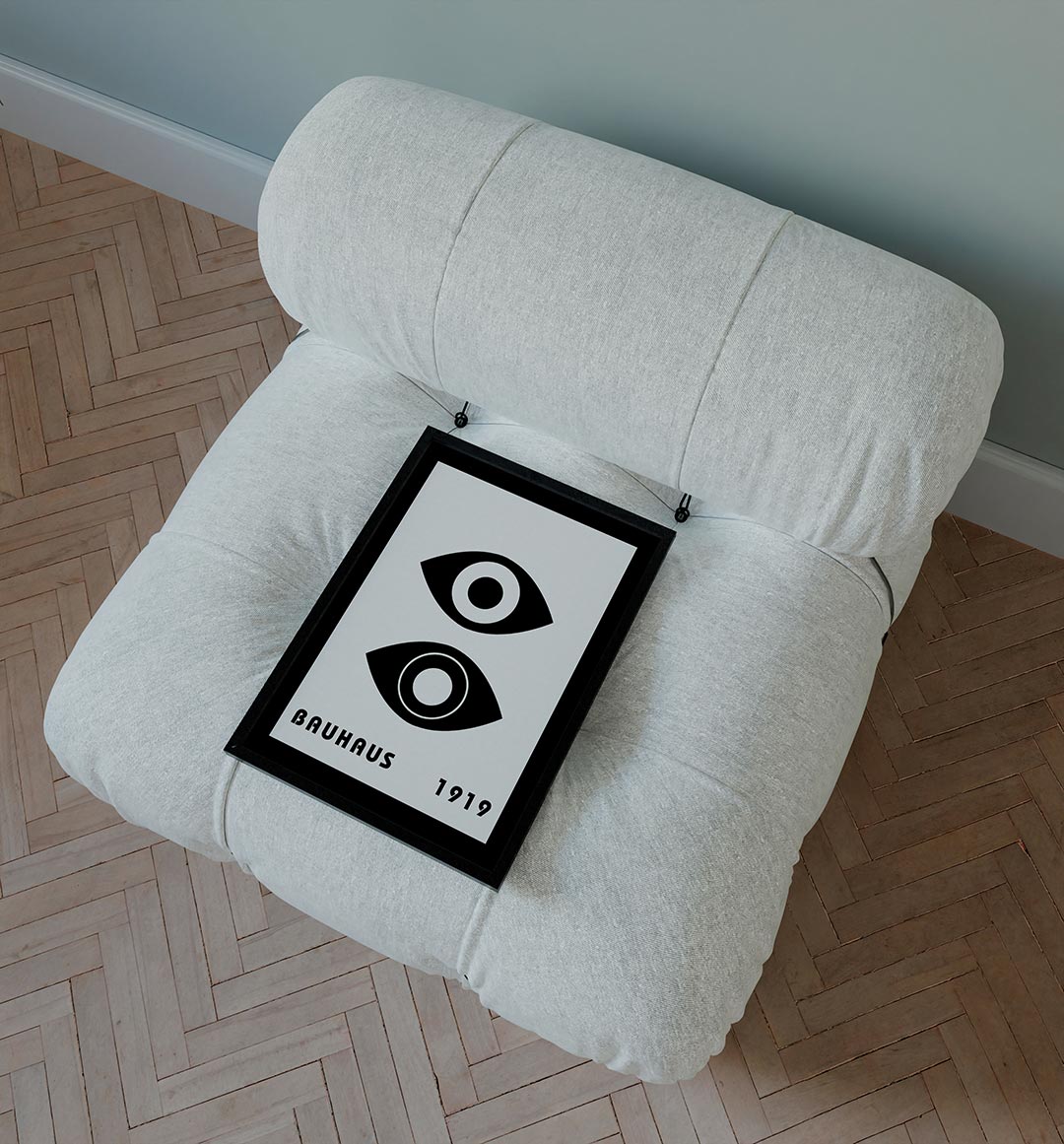 – staande Bauhaus poster voor aan de muur