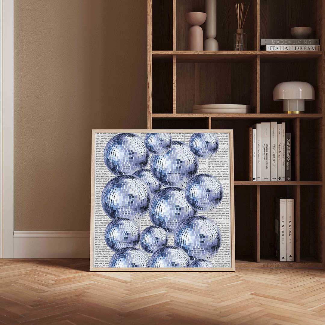 Reflecterende bollen – kleurrijke Pop Art poster in vierkant formaat