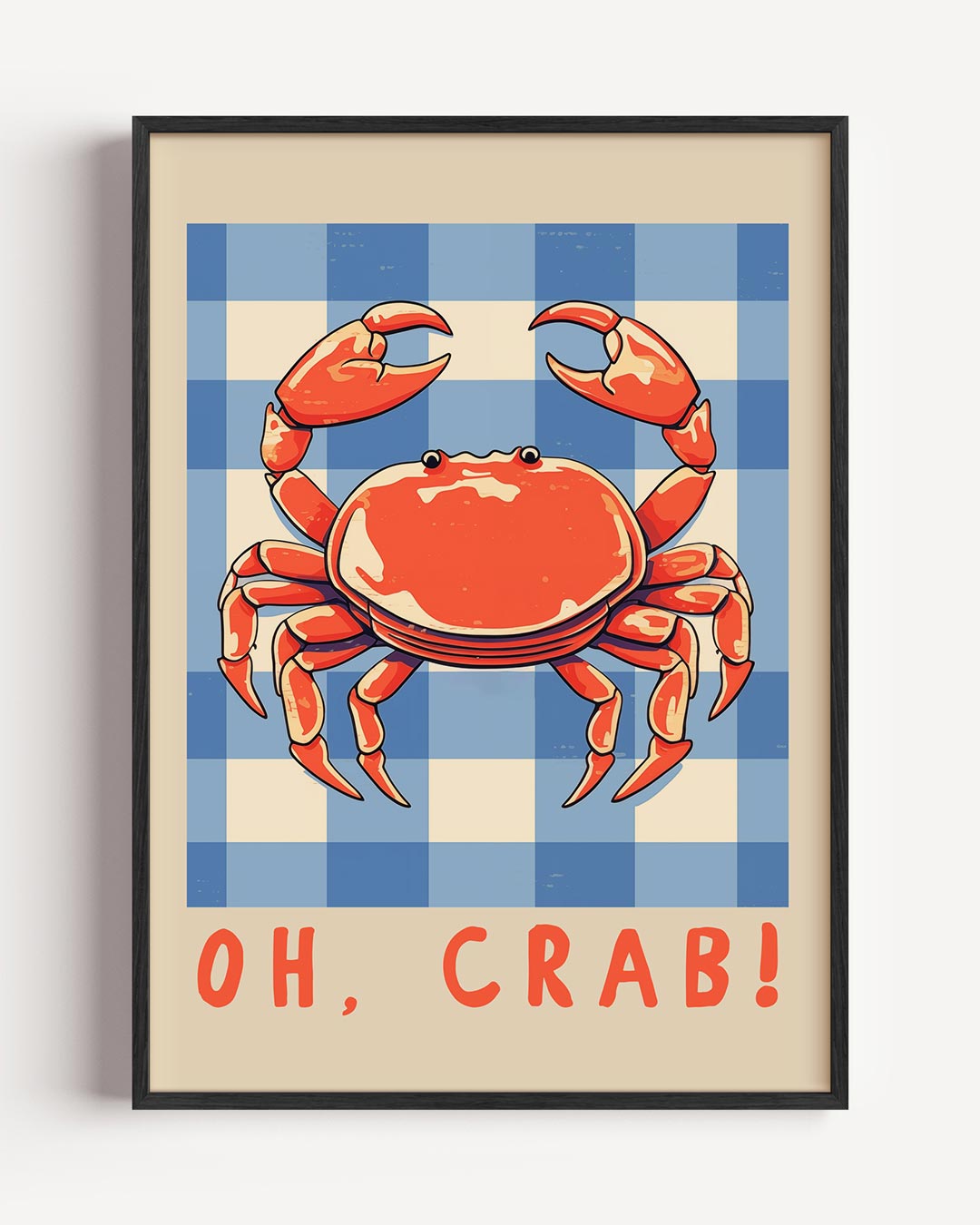 Oh Crab! Vintage – keuken portret poster als wanddecoratie