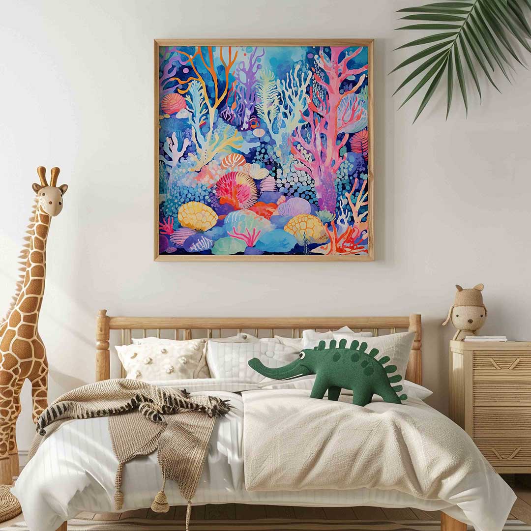 Koraalrif – vierkante kinderkamer wanddecoratie van WallArtistic