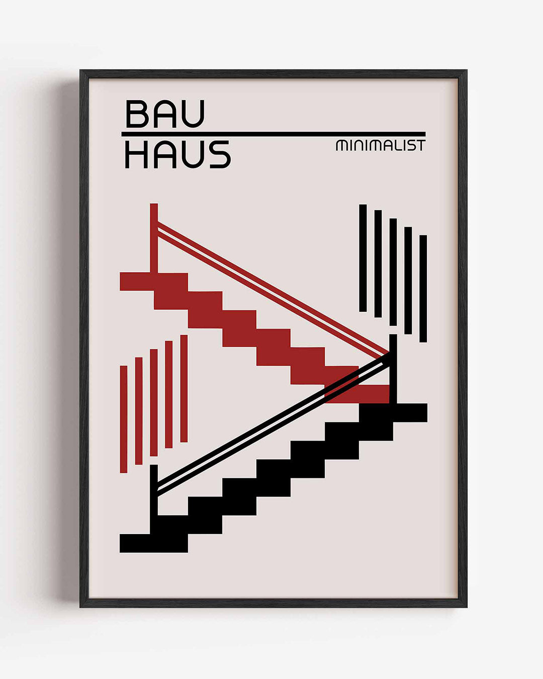 Lijnen en trappen – staande Bauhaus poster als wanddecoratie