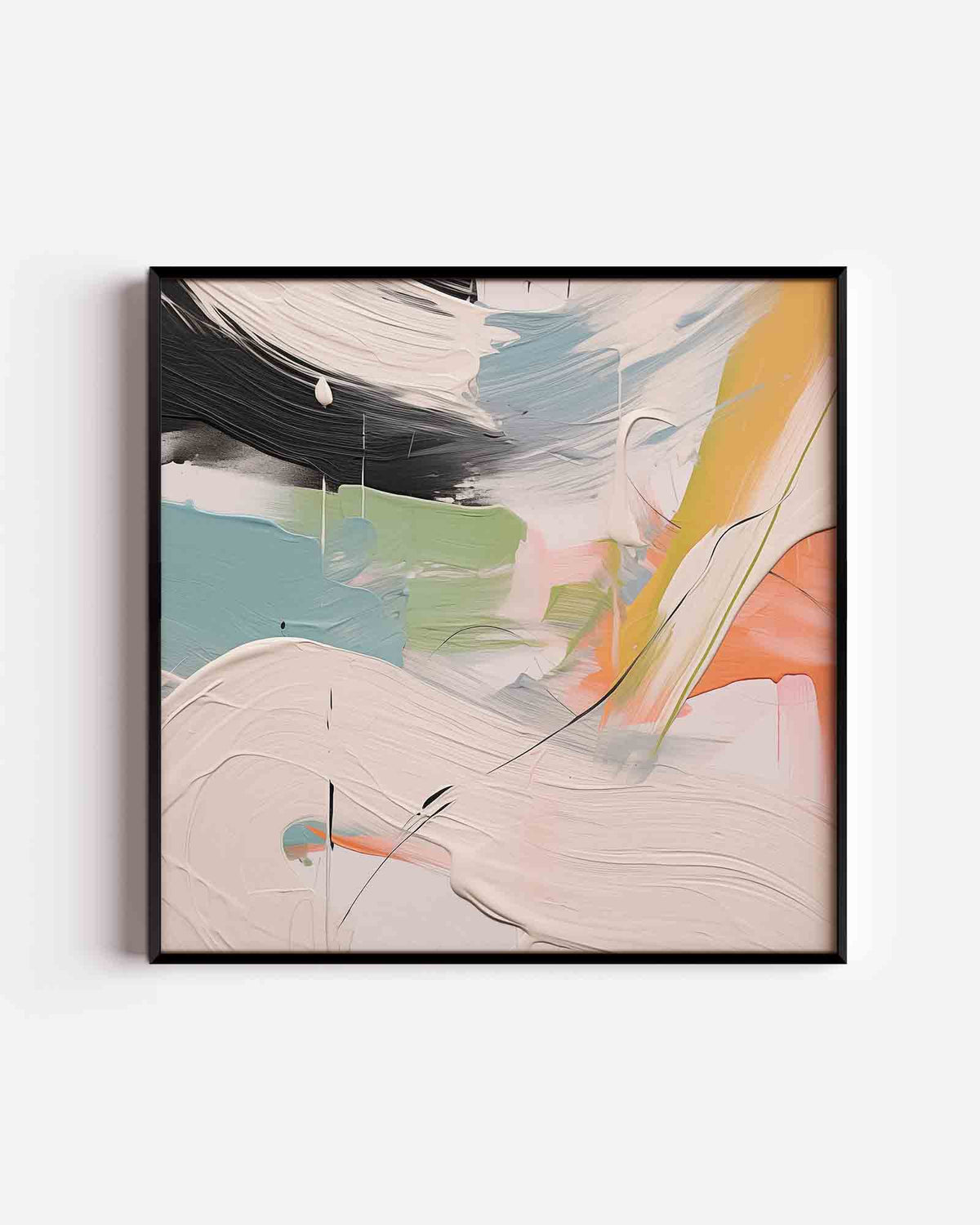 Abstracte kleurencompositie – abstracte vierkante poster als wanddecoratie