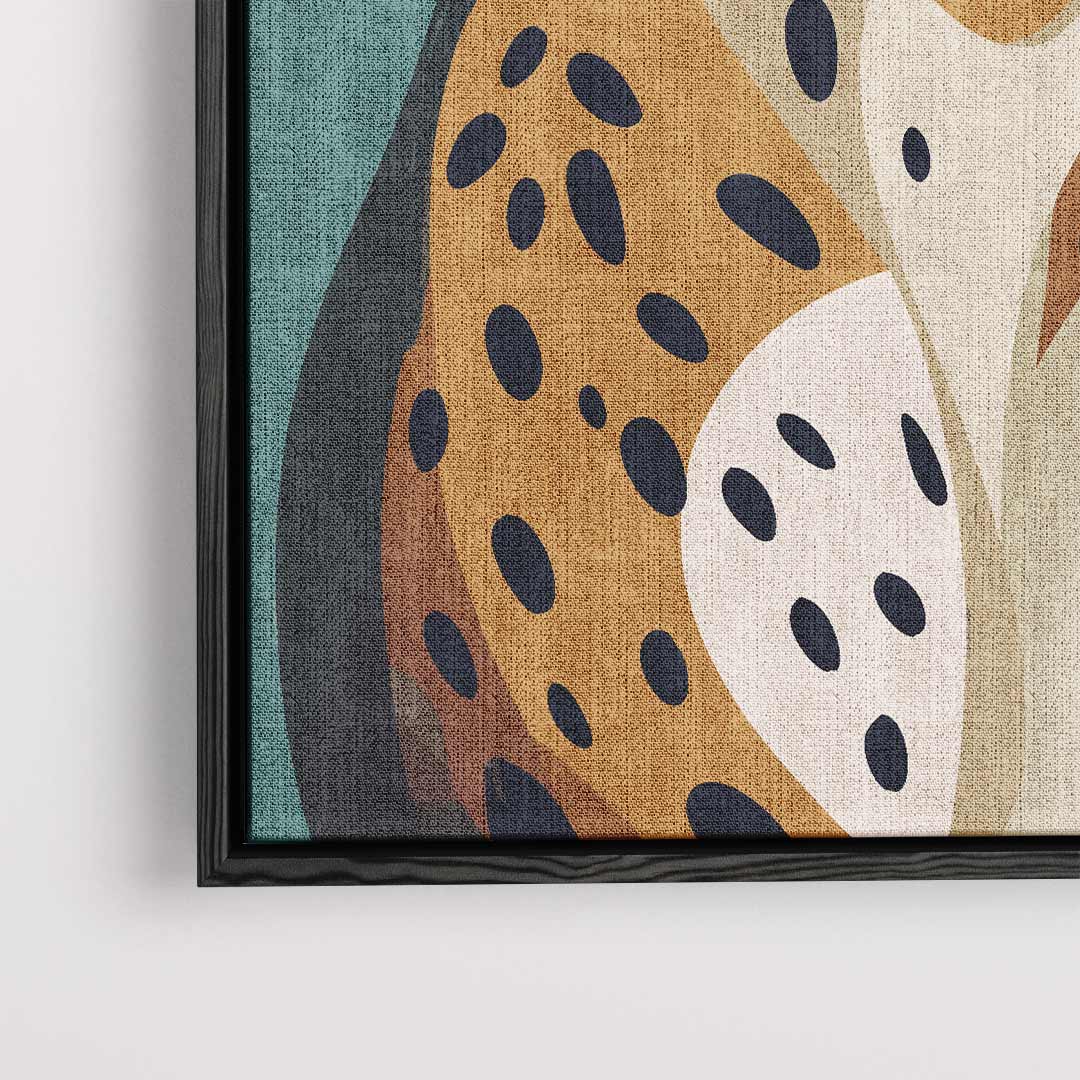 Majestueuze Luipaard op Abstracte Achtergrond – plexiglas wanddecoratie in portret formaat