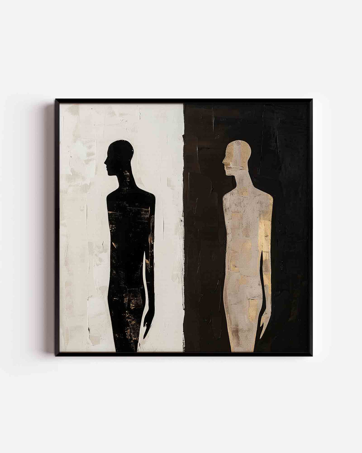 Silhouetten in contrast – abstracte vierkante poster als wanddecoratie