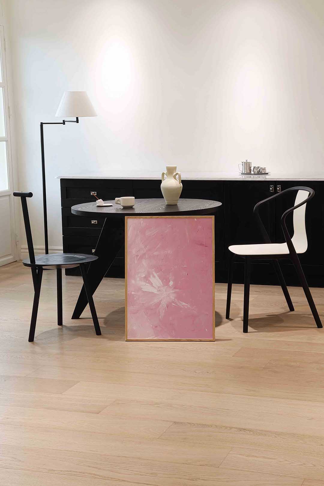 Roze abstracte – abstracte wandkunst als portret poster