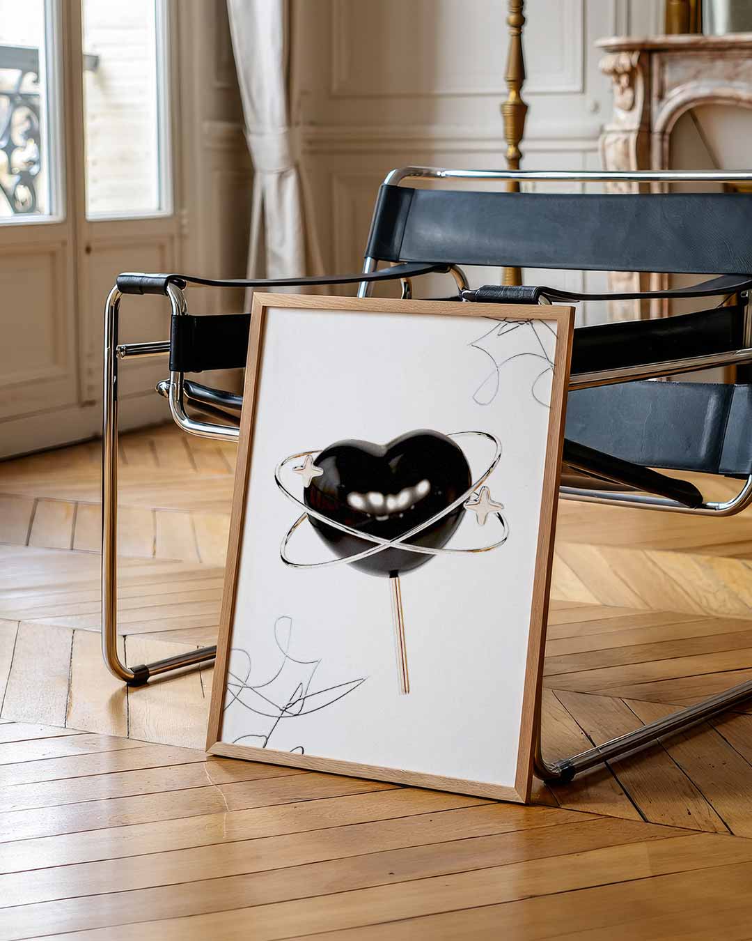 Ruimtelijk Hart – zomerse wandkunst als portret poster
